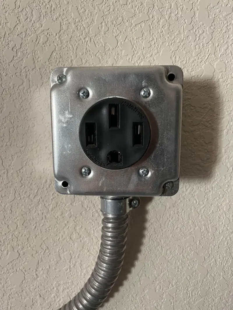 NEMA 14-50 outlet installed for Smart Home Electrical in Fredericksburg